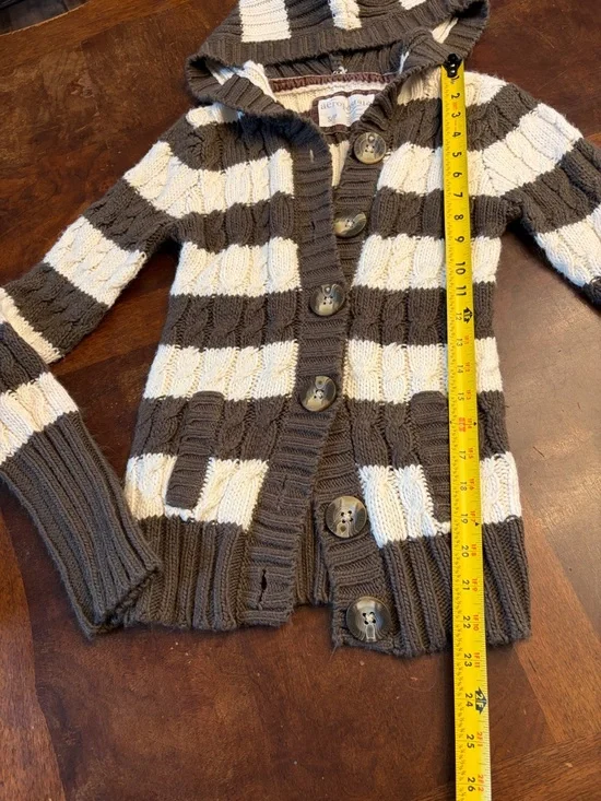 Aeropostale Y2K Striped Hooded Knit Cardigan S - Picture 8 of 9